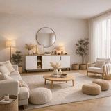 Modern Sideboard Tarz 150 cm White–Oak Look Melamine