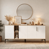 Modern Sideboard Tarz 150 cm White–Oak Look Melamine