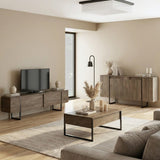 Modern sideboard Walnut Luxe 160x80x35 - Black frame