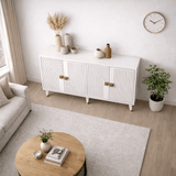 Dressoirs - Modern Dressoir Wit - Goud 120 cm Melamine Ahart - Dimehouse