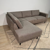Modern 3-seater Corner Sofa Left Taupe Fabric Aniko with Lounger 240x197x78 cm 