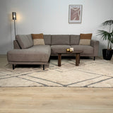 Modern 3-seater Corner Sofa Left Taupe Fabric Aniko with Lounger 240x197x78 cm 