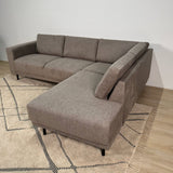 Modern 3-seater Corner Sofa Right Taupe Fabric Aniko with Lounger 240x197x78 cm 