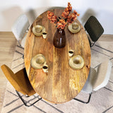 Modern Dining Chair Copper Bouclé Fabric Sway - Chrome Frame - Without Armrests 