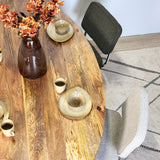 Modern Dining Chair Copper Bouclé Fabric Sway - Chrome Frame - Without Armrests 