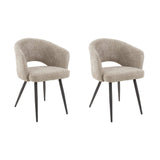 Set of 2 dining chairs Cargo Bouclé Sand 