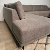 Modern 3-seater Corner Sofa Left Taupe Fabric Aniko with Lounger 240x197x78 cm 