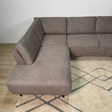 Modern 3-seater Corner Sofa Left Taupe Fabric Aniko with Lounger 240x197x78 cm 