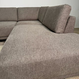 Modern 3-seater Corner Sofa Right Taupe Fabric Aniko with Lounger 240x197x78 cm 