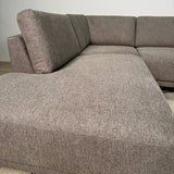 Modern 3-seater Corner Sofa Left Taupe Fabric Aniko with Lounger 240x197x78 cm 