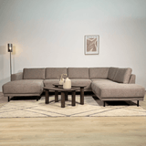 Modern U-Shape Corner Sofa Right Taupe Fabric Aniko 310x197x78 cm 