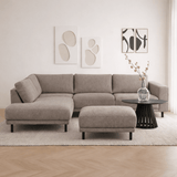 Modern 3-seater Corner Sofa Right Anthracite Fabric Aniko with Lounger 240x197x78 cm 