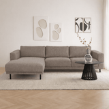 Modern Corner Sofa Left Taupe Fabric Aniko with Chaise Longue 238x142x78 cm 