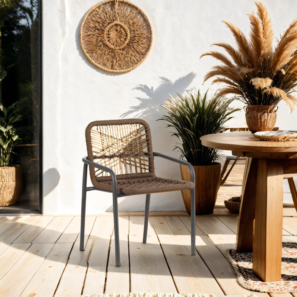 Garden chair Nila Brown Rope