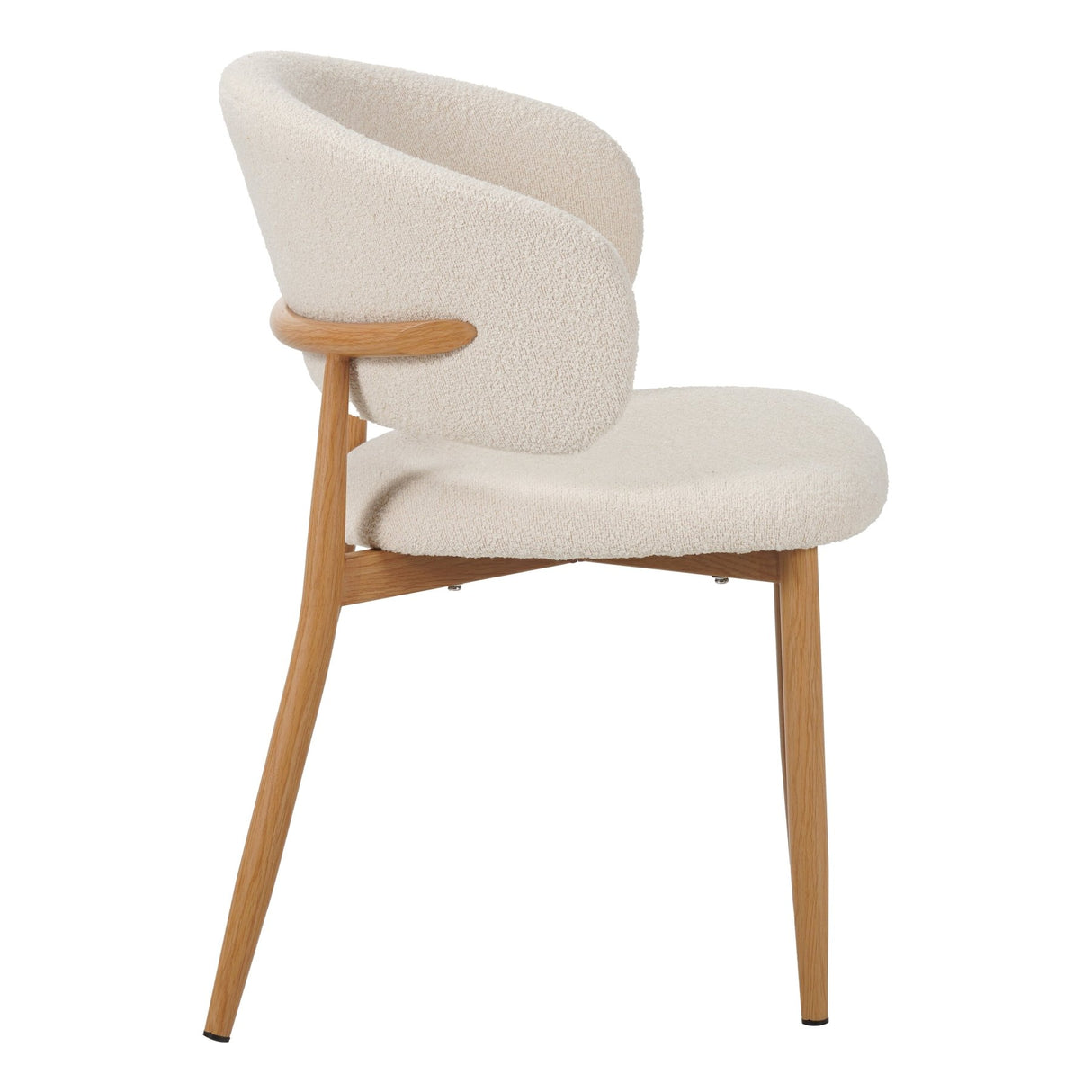 Japandi Eetkamerstoel Yuka Beige - Eikenlook Frame