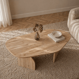 Organic Coffee Table Oak Melamine - 105x65 cm - Rack