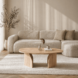Organic Coffee Table Oak Melamine - 105x65 cm - Rack