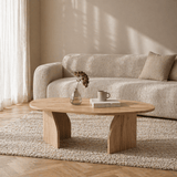 Organic Coffee Table Oak Melamine - 105x65 cm - Rack