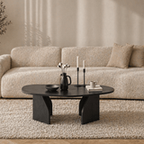 Organic Coffee Table Black Melamine - 105x65 cm - Rack
