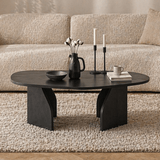 Organic Coffee Table Black Melamine - 105x65 cm - Rack