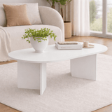 Oval Coffee Table Sapphire White Sabla - 119x60 