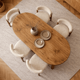 Ovale eettafel Grenen melamine - Japandi -  200x89,5x75 cm - Sota