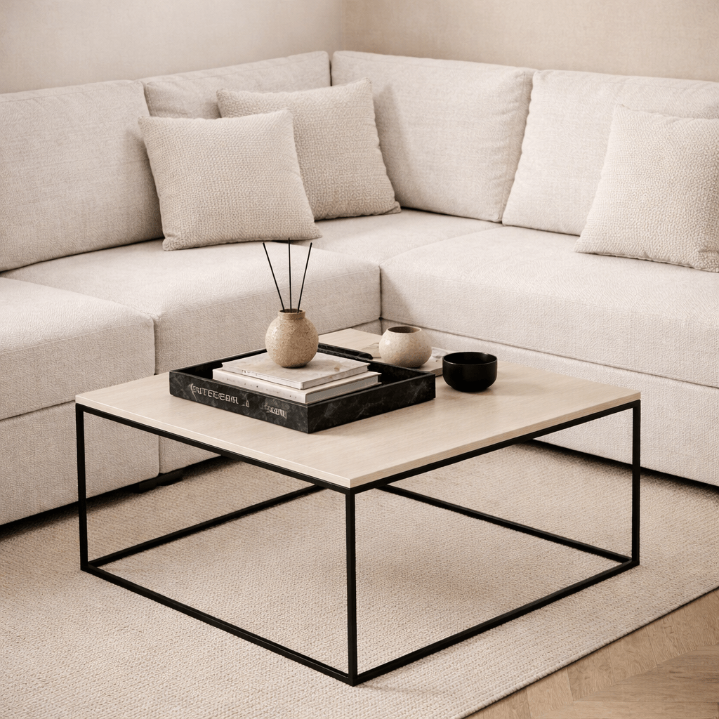 Square Coffee Table 75x75 cm Pola - Oak Melamine 