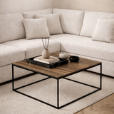 Square Coffee Table 75x75 cm Pola - Walnut Melamine 