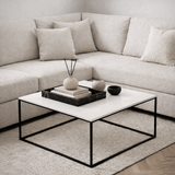 Square Coffee Table 75x75 cm Pola - White Melamine 