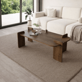 Salontafel Walnoot melamine - 120 x 60 cm - ronde hoeken - Lovge