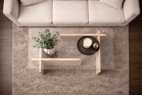 Coffee Table Glass Marble Look Opal 105x65 cm 