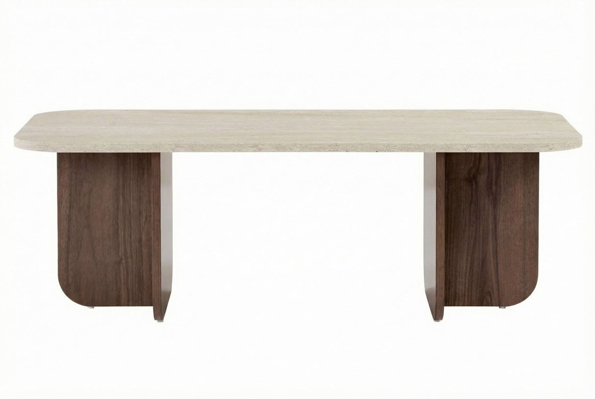 Walnut melamine coffee table - Japandi - 120x60 cm  - Akira