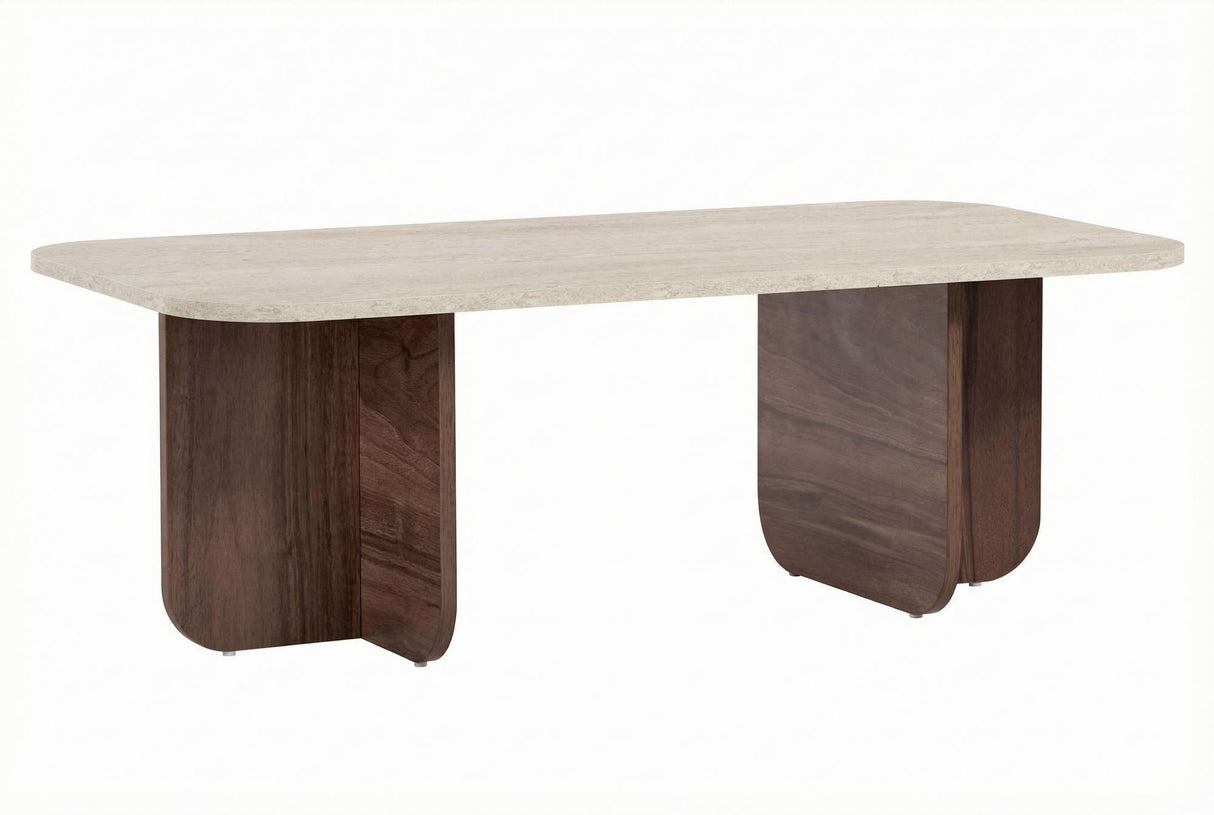 Walnut melamine coffee table - Japandi - 120x60 cm  - Akira
