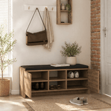 Shoe cabinet Dark Oak Melamine - six compartments - 110x43x37 cm - Zulla