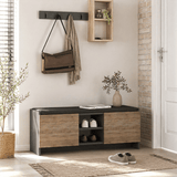 Shoe cabinet Oak with anthracite Melamine - six compartments - 110x43x37 cm - Zulla