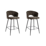Set of 2 Alba Tissee Cargo Brown Bar Stools 