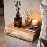 Set of 2 Floating Bedside Tables Acacia Wood Freya Small