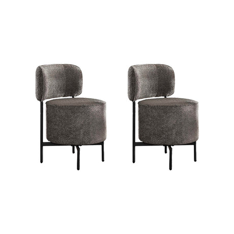 Set of 2 dining chairs Dante boucle gray swivel 