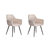 Set of 2 dining chairs Rivo Rib Rock Ivory 
