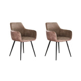 Set of 2 dining chairs Rivo Rib Rock Sand 