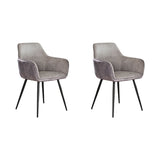 Set of 2 dining chairs Rivo Rib Rock Silver 
