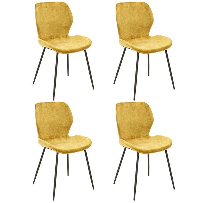 Set of 4 dining chairs Argo Velours gold 