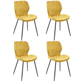 Set of 4 dining chairs Argo Velours gold 