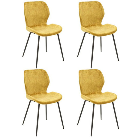 Set of 4 dining chairs Argo Velours gold 