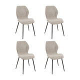 Set of 4 dining chairs Luna Bouclé Sand 