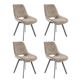 Set of 4 Riviera Rich champagne dining chairs, swiveling 