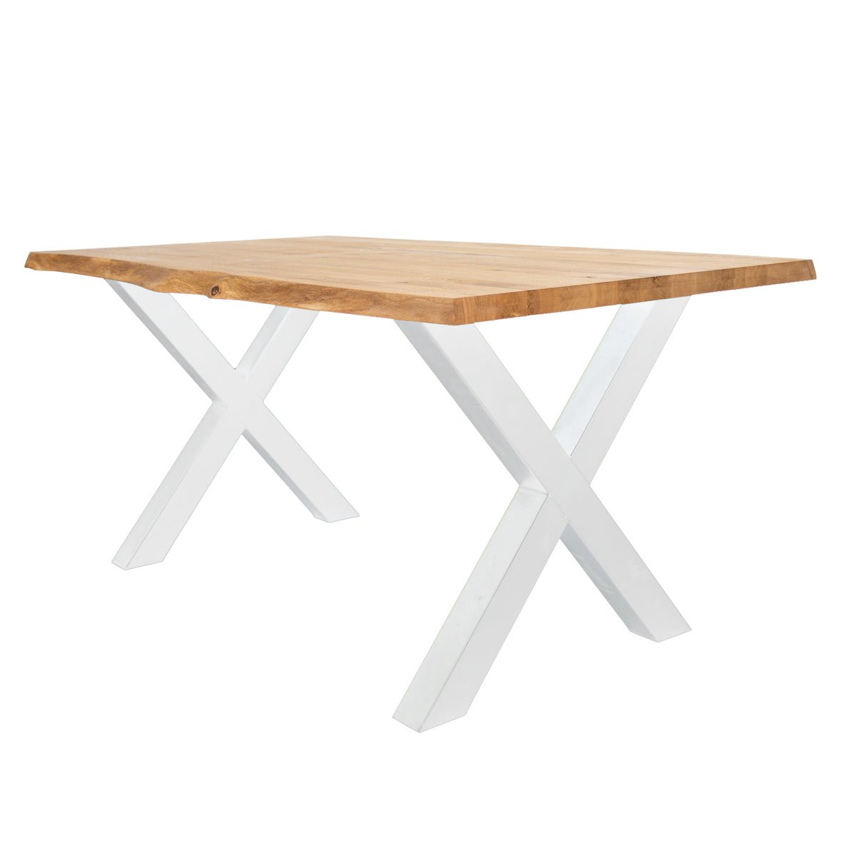 Eettafel Revi eikenhout X-poot wit