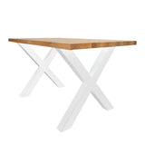 Eettafel Rover eikenhout X-poot wit