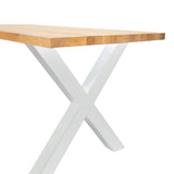 Eettafel Rover eikenhout X-poot wit