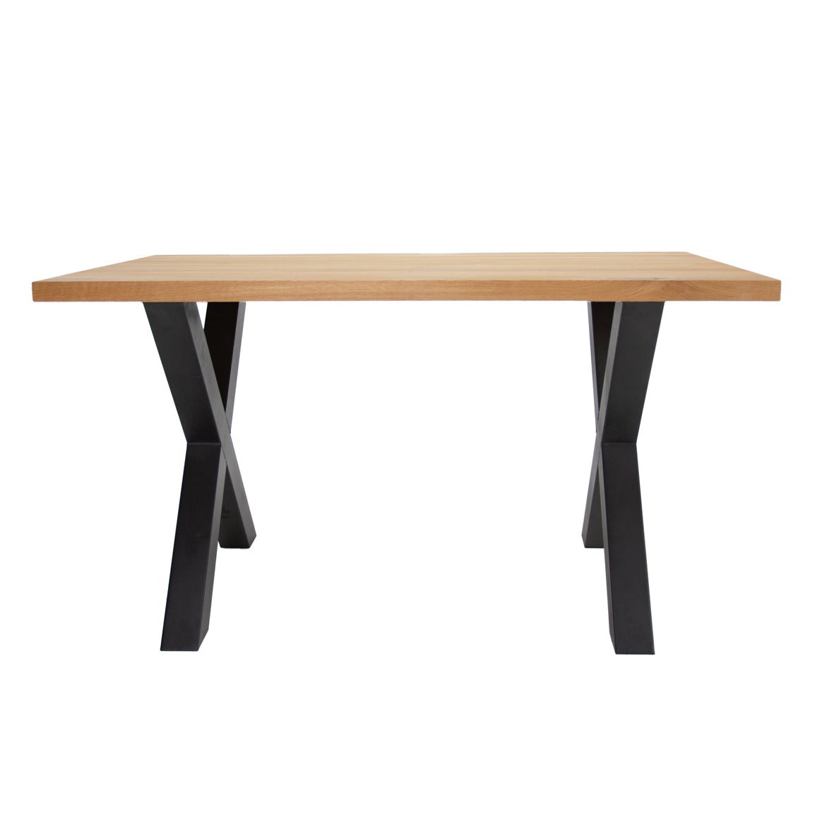 Eettafel Rover eikenhout X-poot zwart